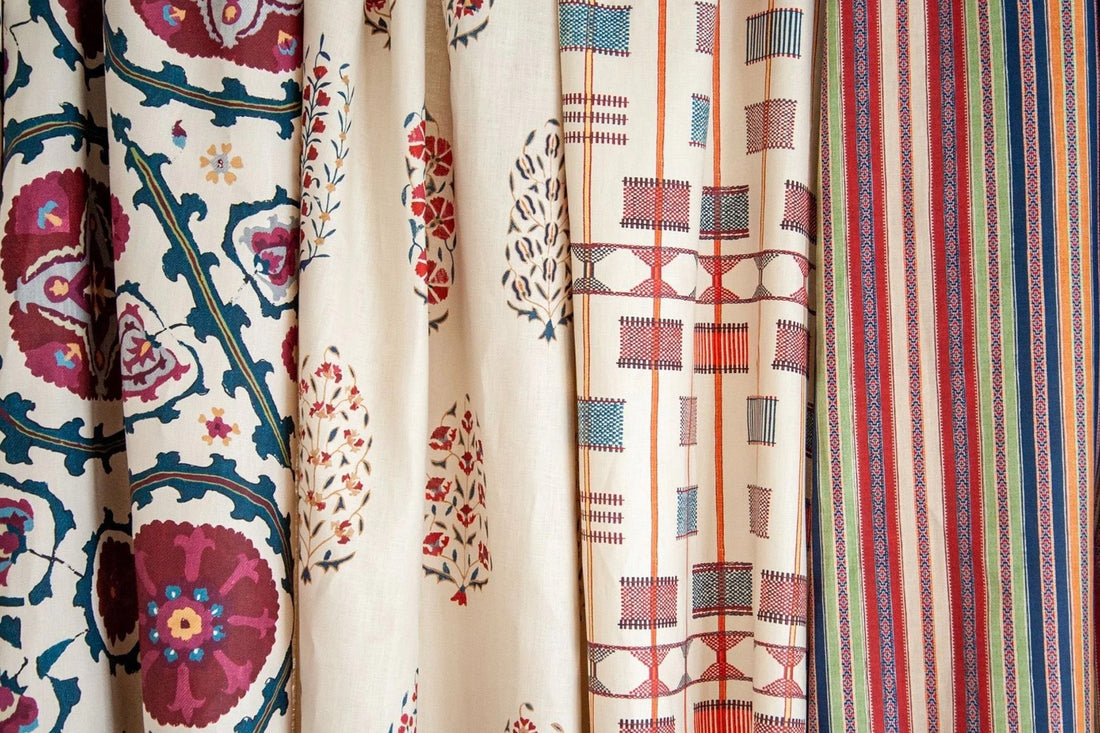 Rolls of Jewels of the East Fabric by Kathryn M. Ireland