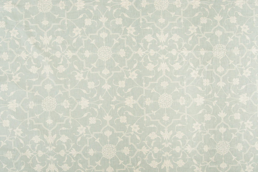 Abu floral linen - Fog colorway repeat