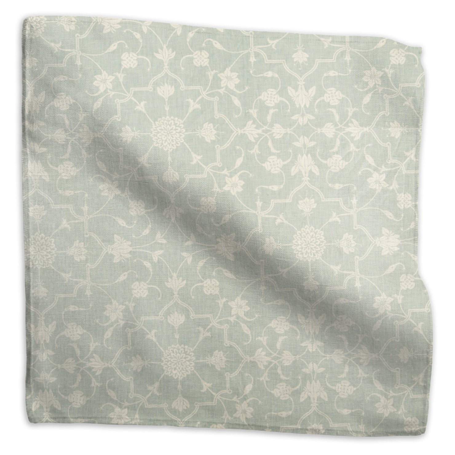 Abu floral linen - Fog colorway swatch