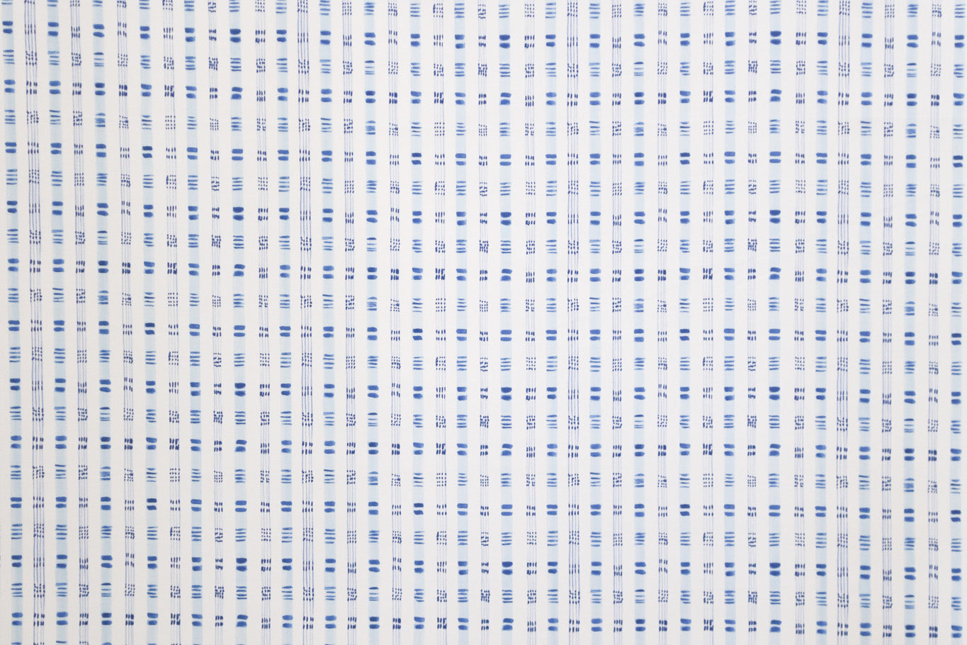 Bamboo stripe linen/cotton blend - Blue colorway repeat