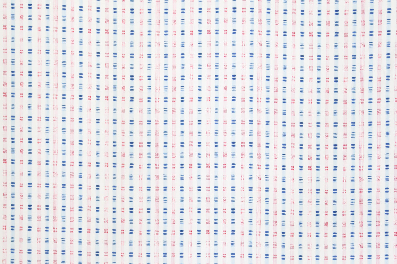 Bamboo stripe linen/cotton blend - Blue/Red colorway repeat