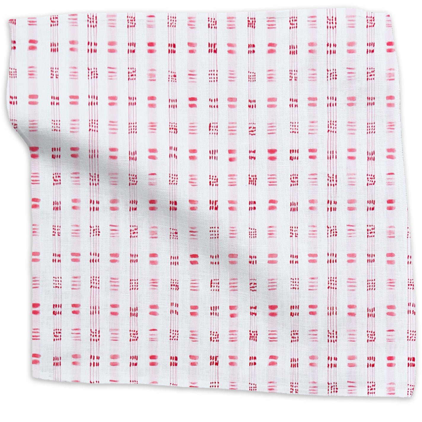 Bamboo stripe linen/cotton blend - Red colorway swatch