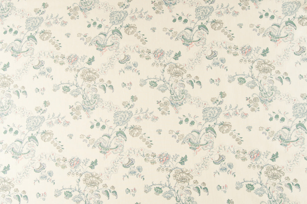 Bouquet floral linen - Blue colorway repeat