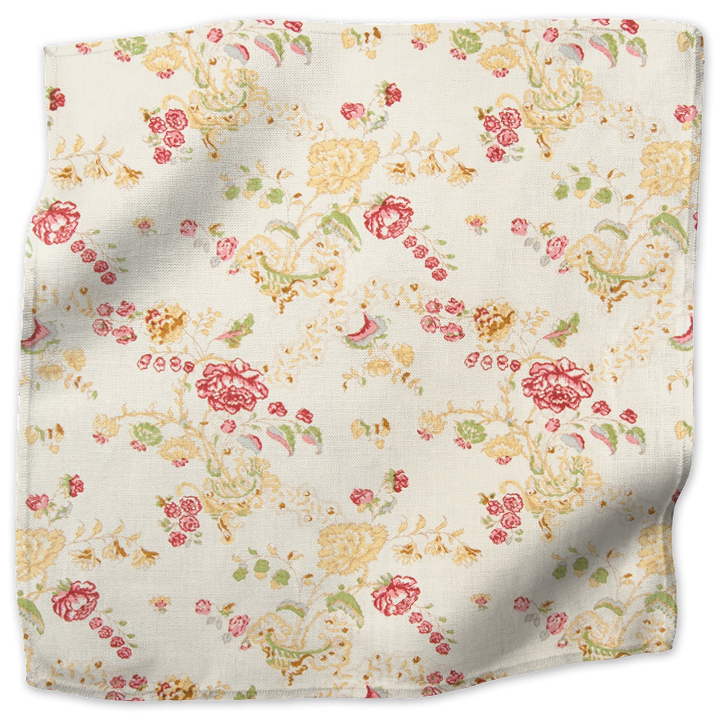 Bouquet floral linen - Yellow colorway swatch