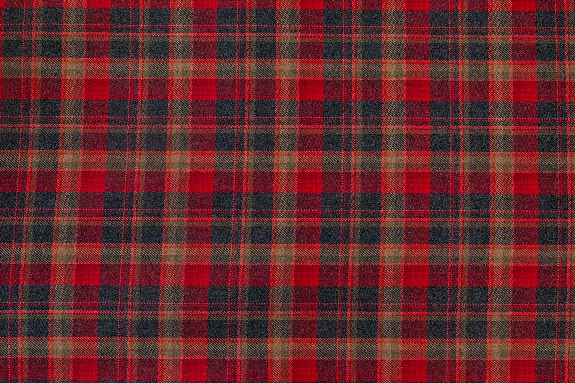 Braemar plaid merino lambswool - Red colorway repeat