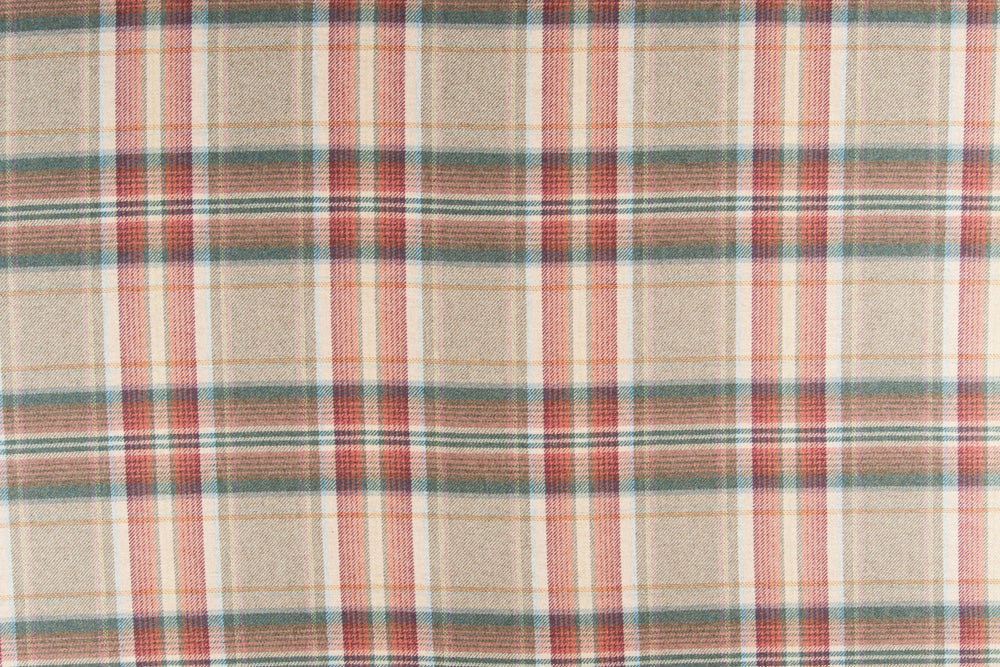 Dalbeattie plaid merino lambswool - Aubergine colorway repeat