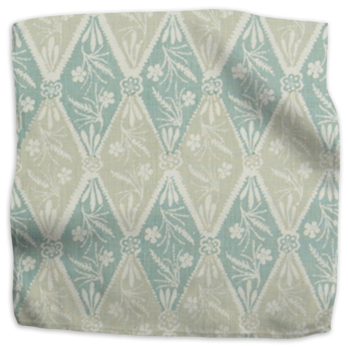 Diamond Batik geometric linen - Blue colorway swatch