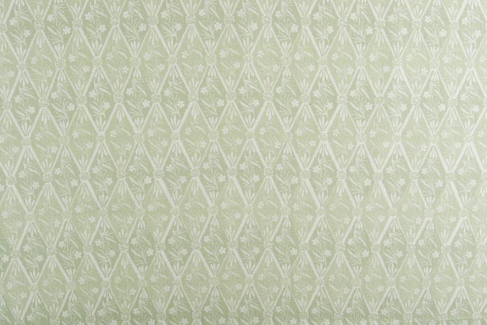 Diamond Batik geometric linen - Sage colorway repeat