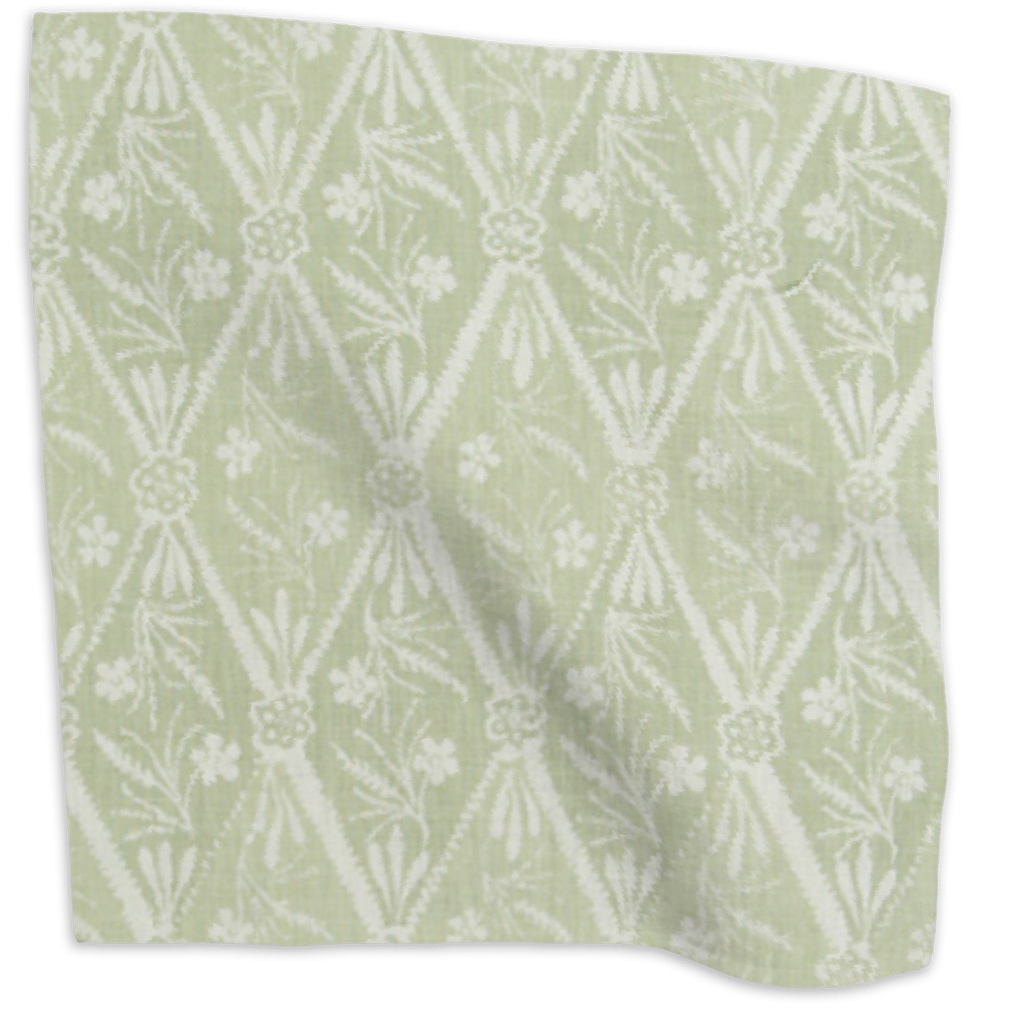 Diamond Batik geometric linen - Sage colorway swatch