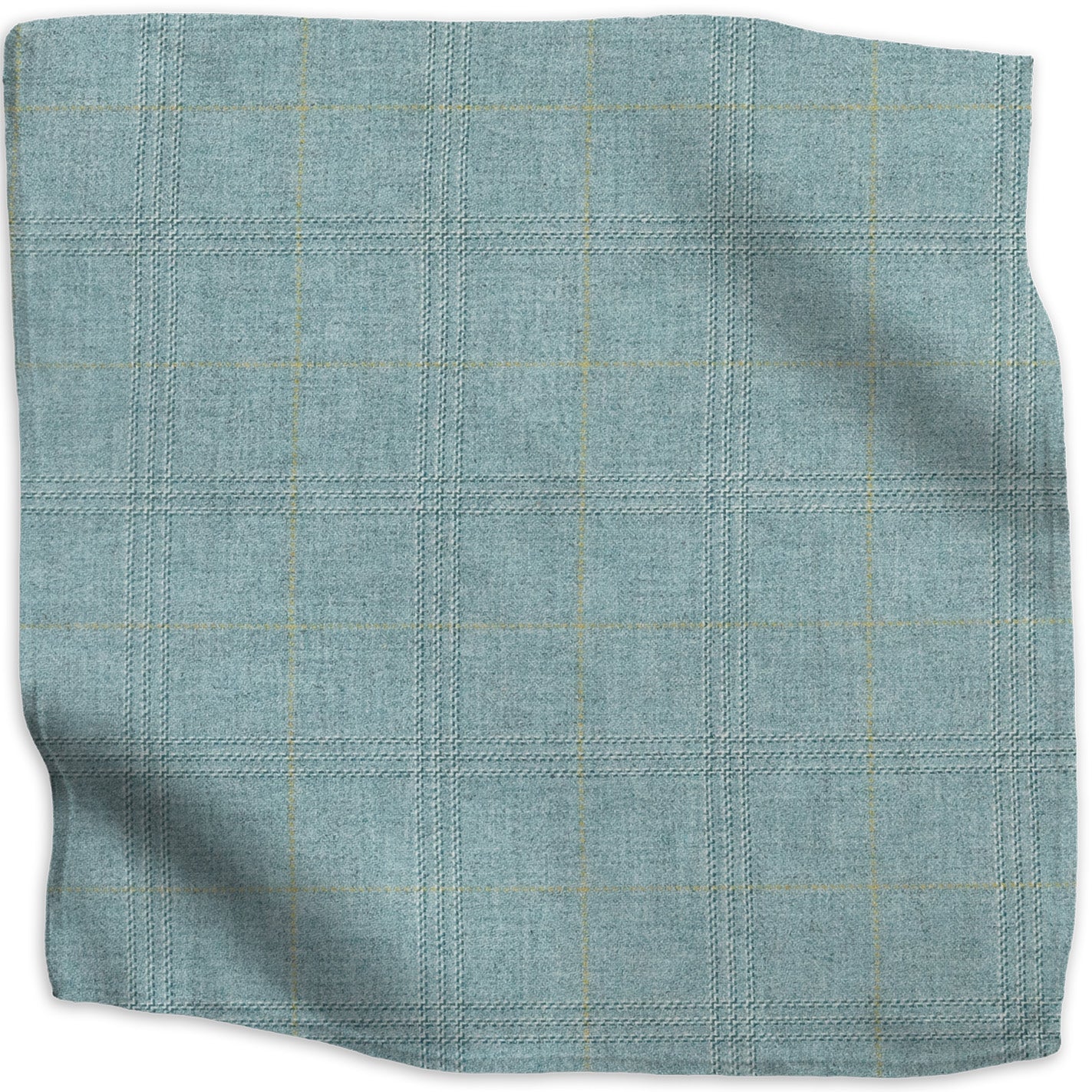 Dumfries plaid merino lambswool - Blue/Yellow colorway swatch