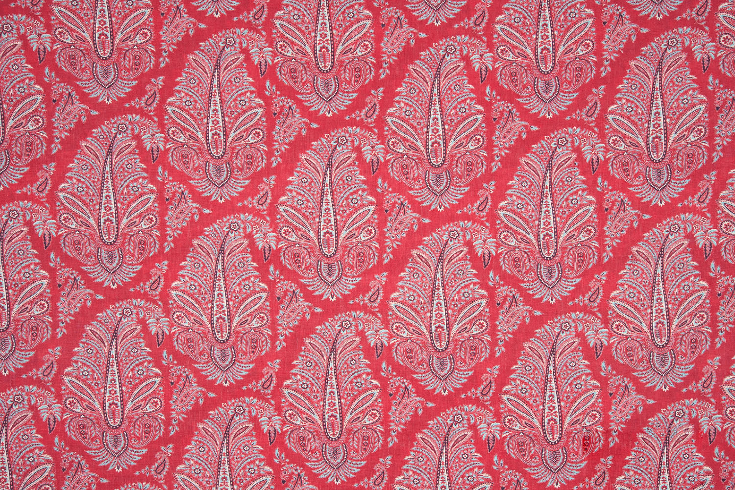 Egerton Paisley linen - Blue colorway repeat