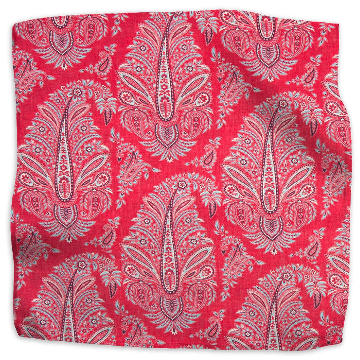 Egerton Paisley linen - Red colorway swatch