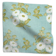 Floral Batik linen - Blue colorway swatch