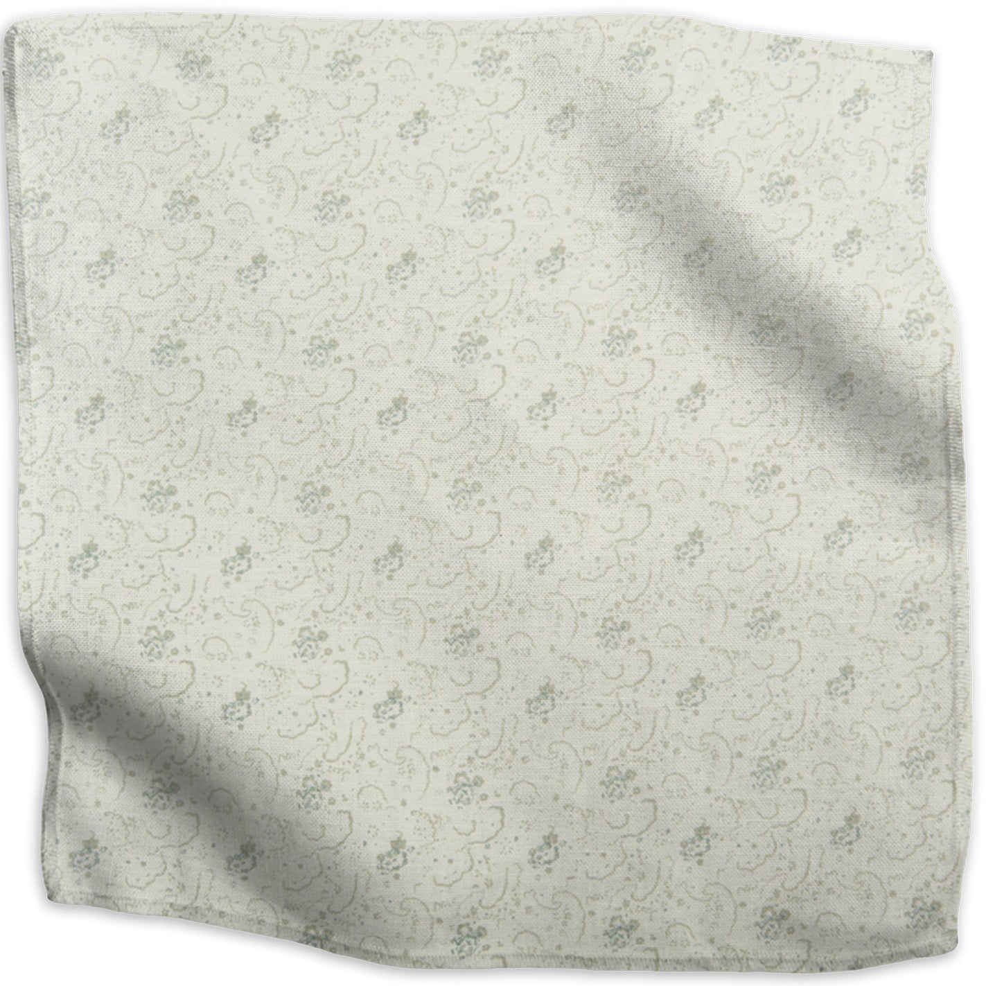 Floral linen - Blue colorway swatch