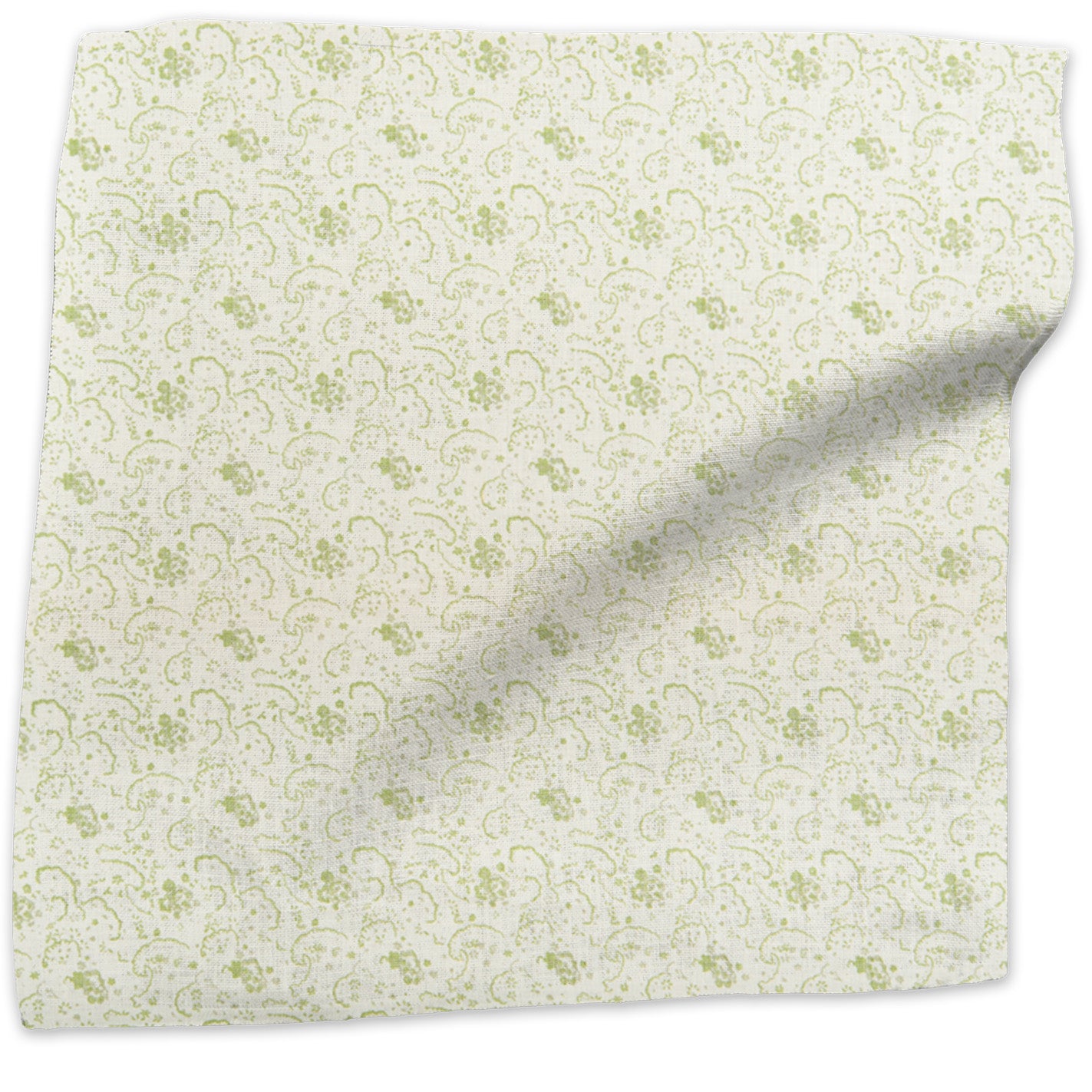 Floral linen - Green colorway swatch