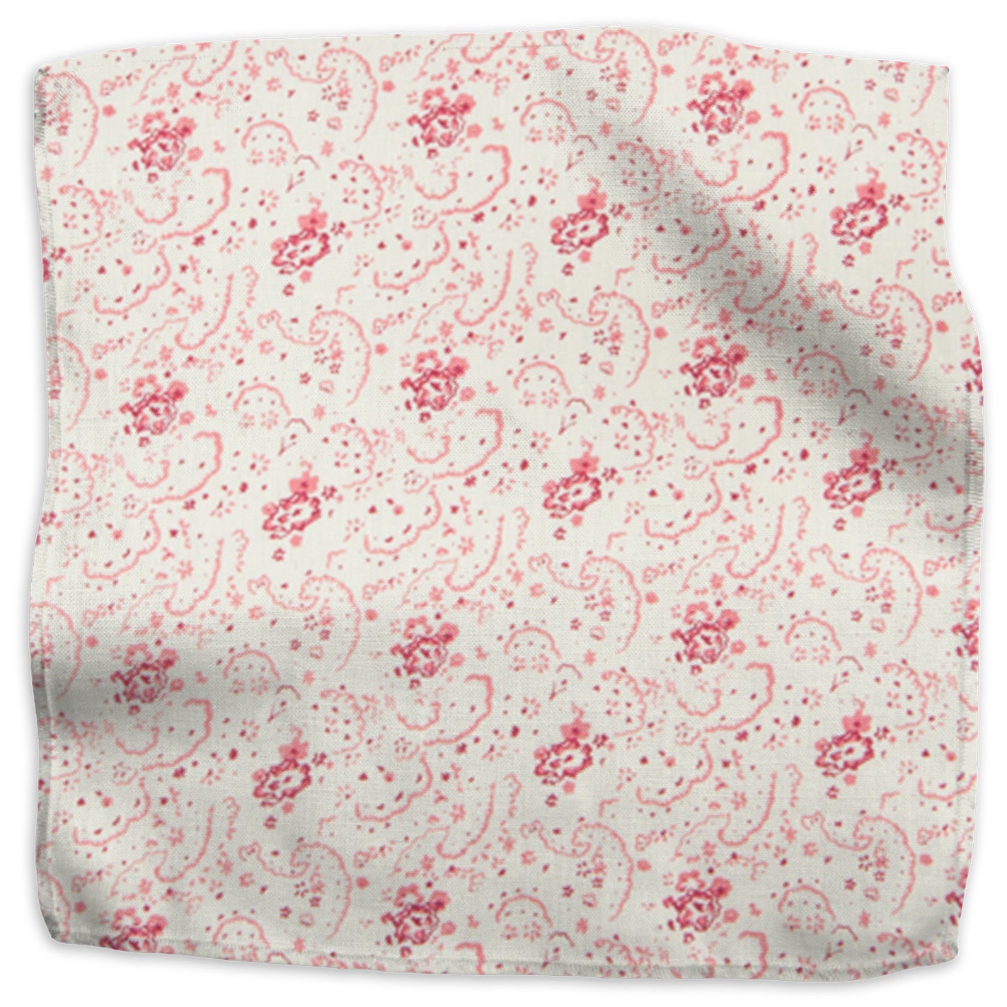 Floral linen - Red colorway swatch