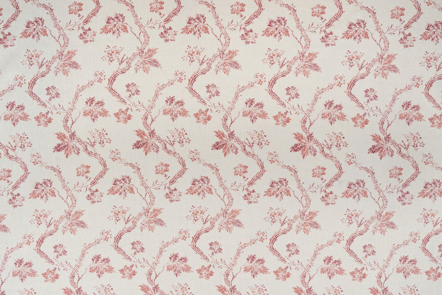 Froxfield floral linen - Red colorway repeat