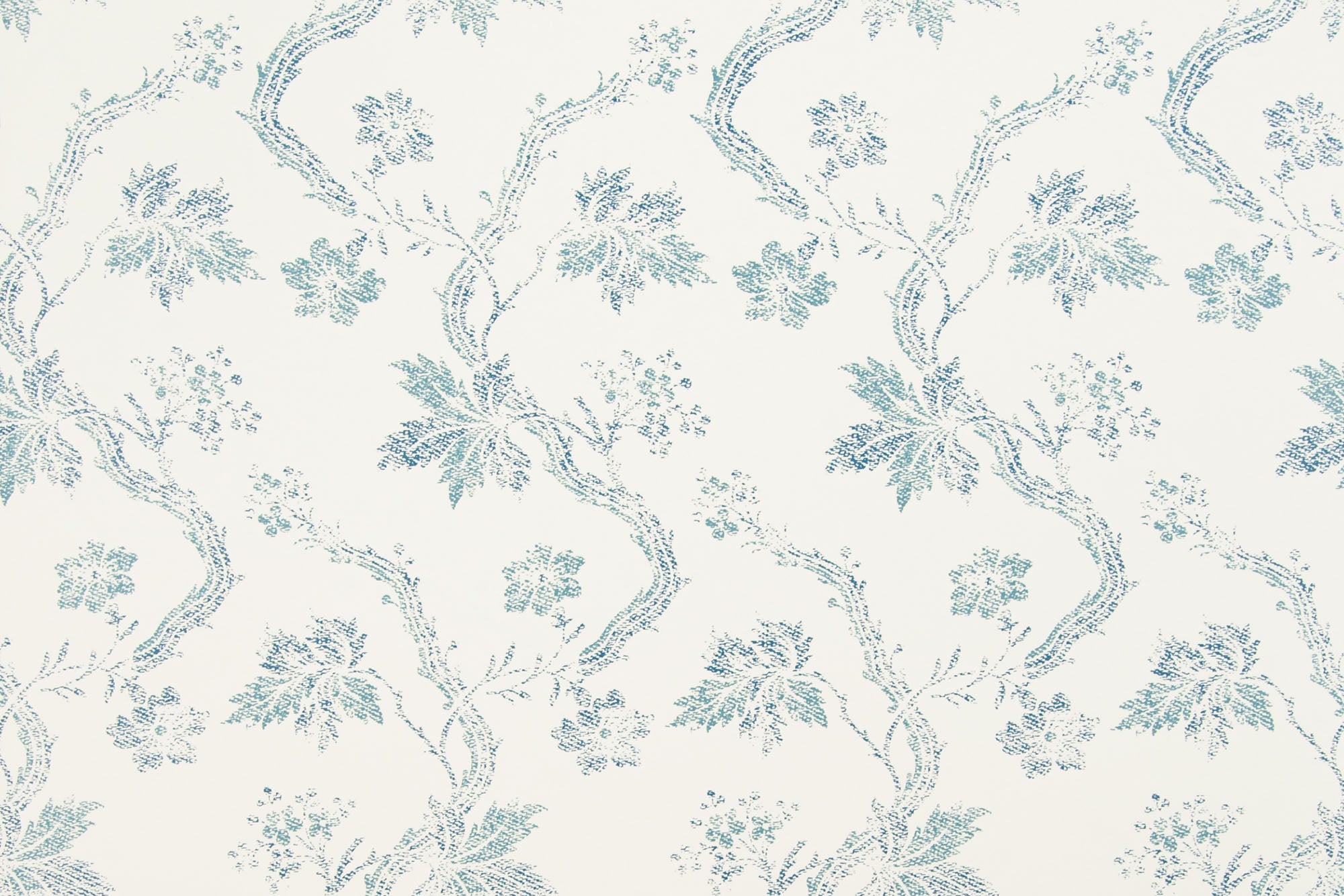 Froxfield floral linen - Turquoise colorway repeat
