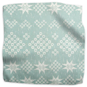 Gitana geometric linen - Blue colorway swatch