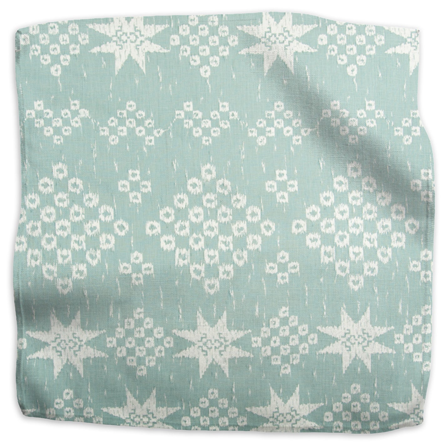 Gitana geometric linen - Blue colorway swatch