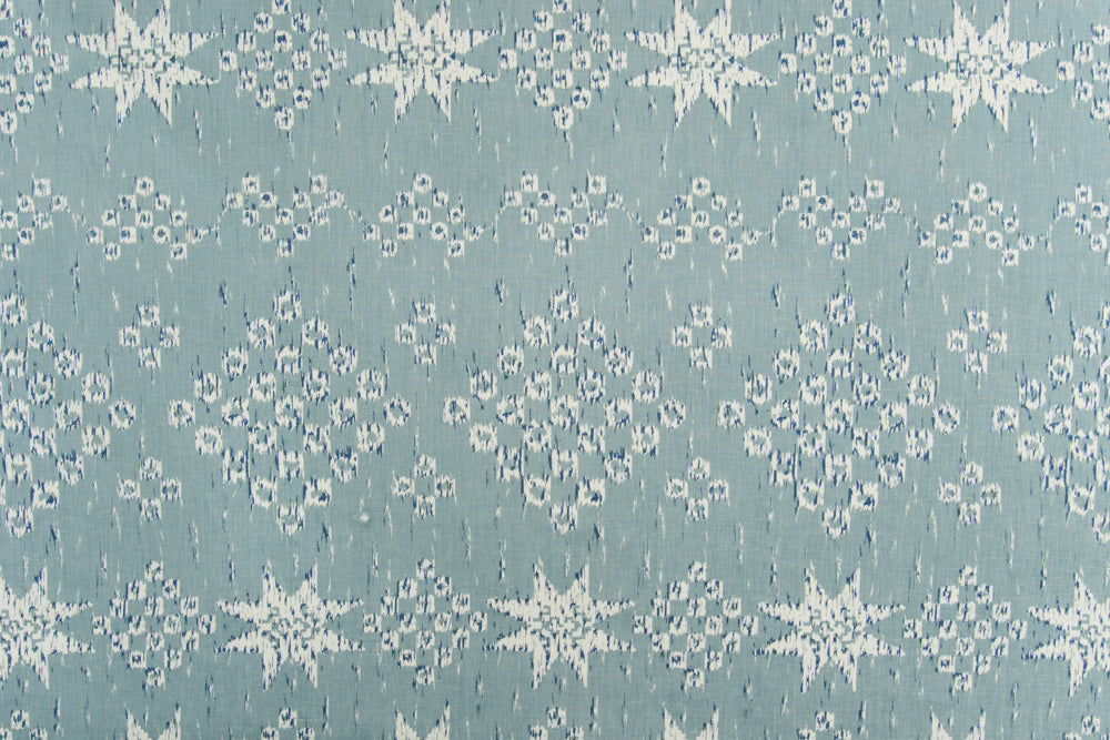 Gitana geometric linen - Indigo colorway repeat
