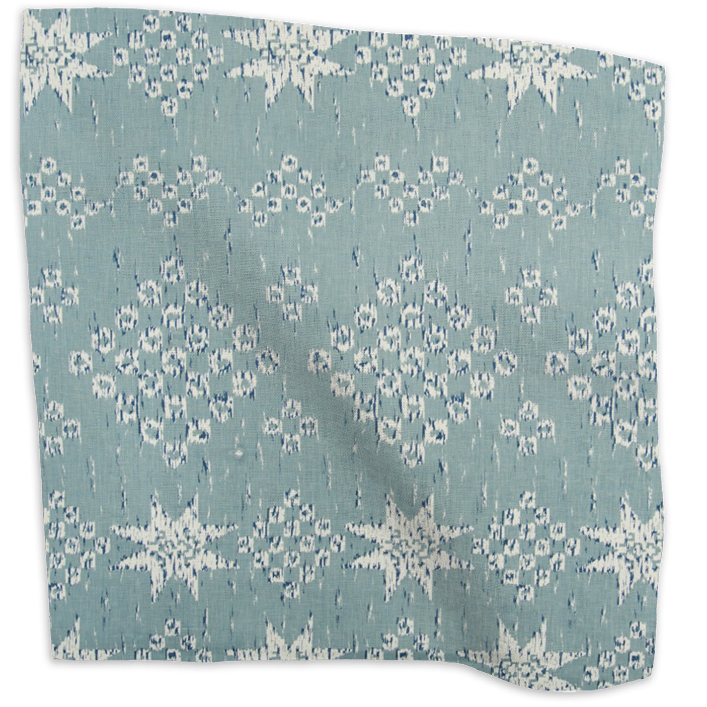 Gitana geometric linen - Indigo colorway swatch