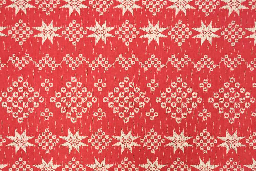 Gitana geometric linen - Red colorway repeat