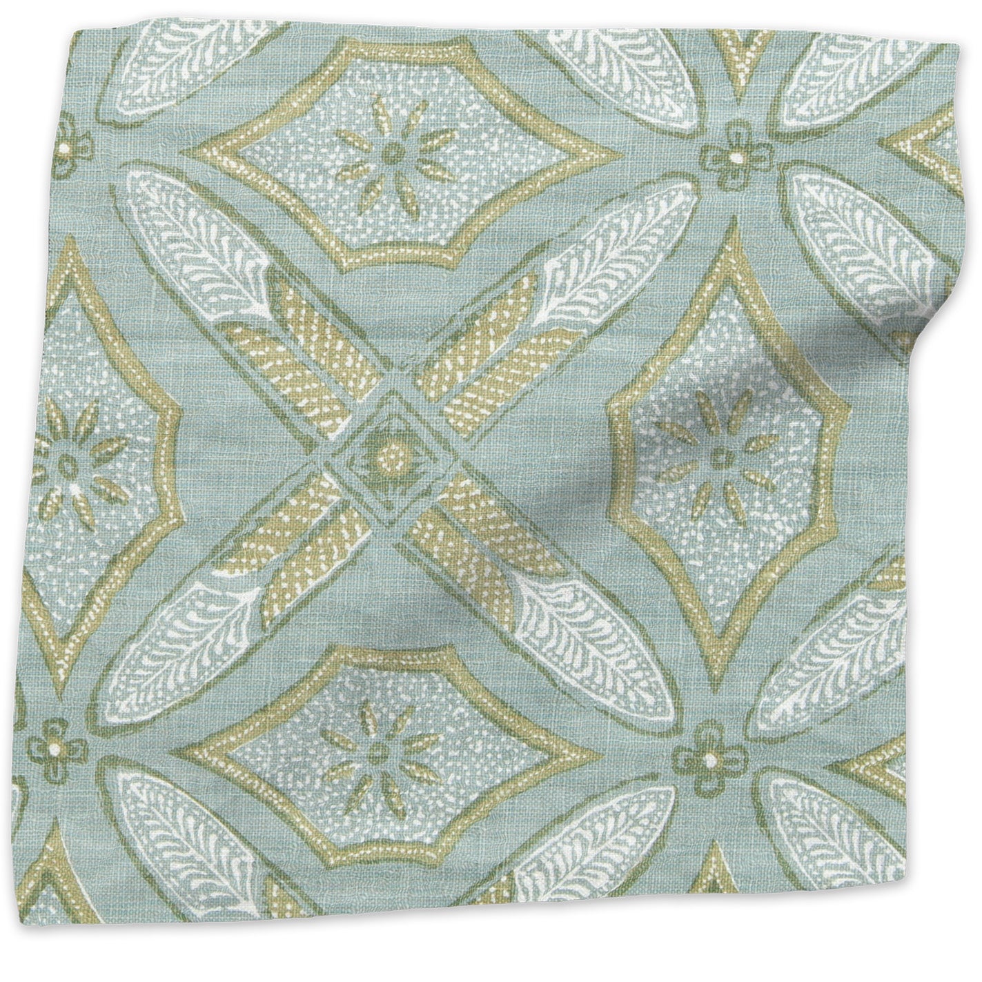 Graham geometric linen - Blue colorway swatch