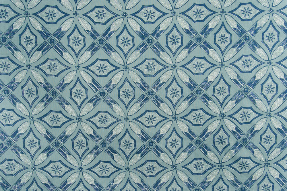 Graham geometric linen - Indigo colorway repeat