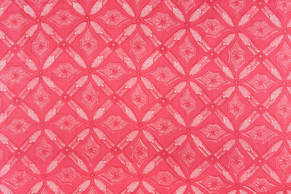 Graham geometric linen - Red colorway repeat