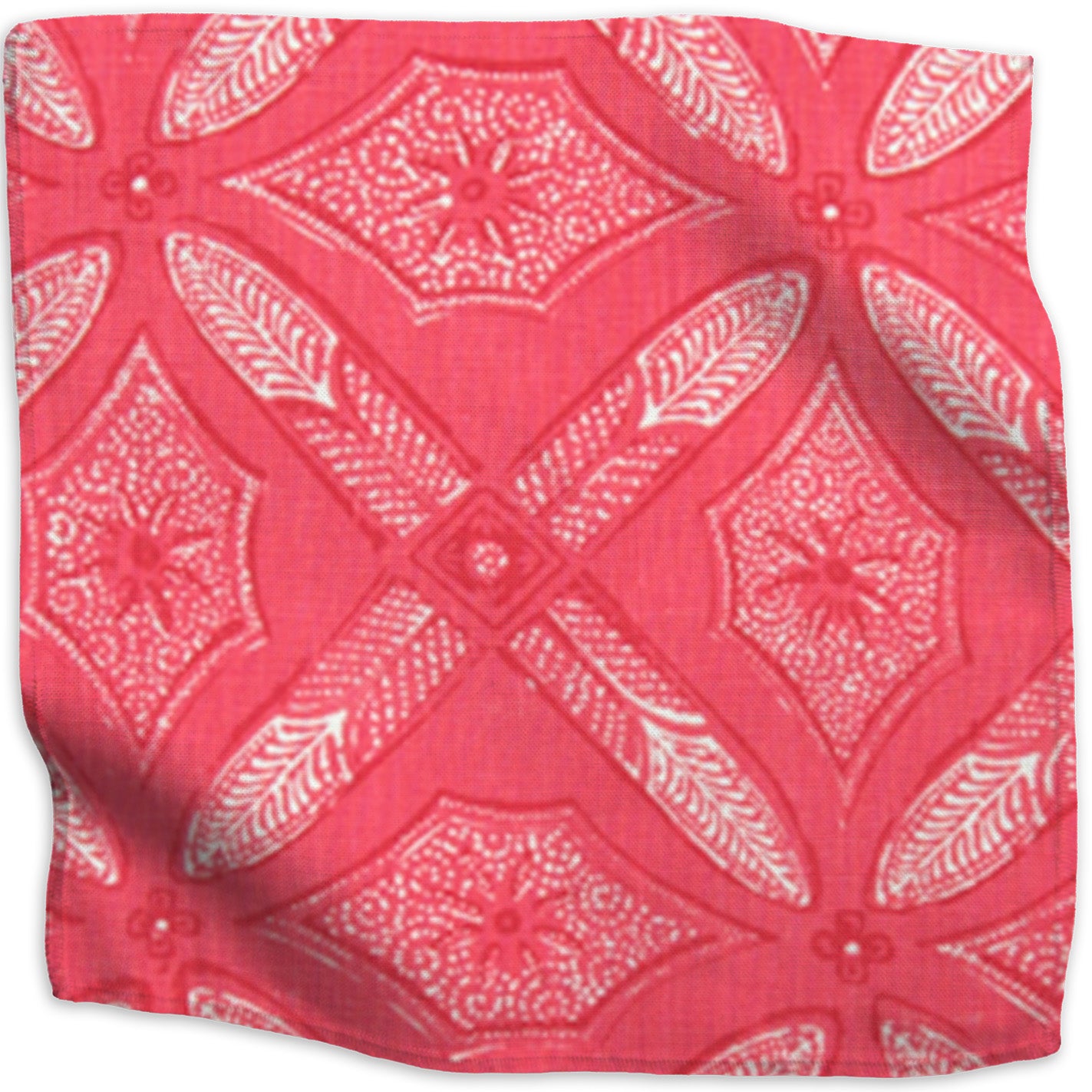 Graham geometric linen - Red colorway swatch
