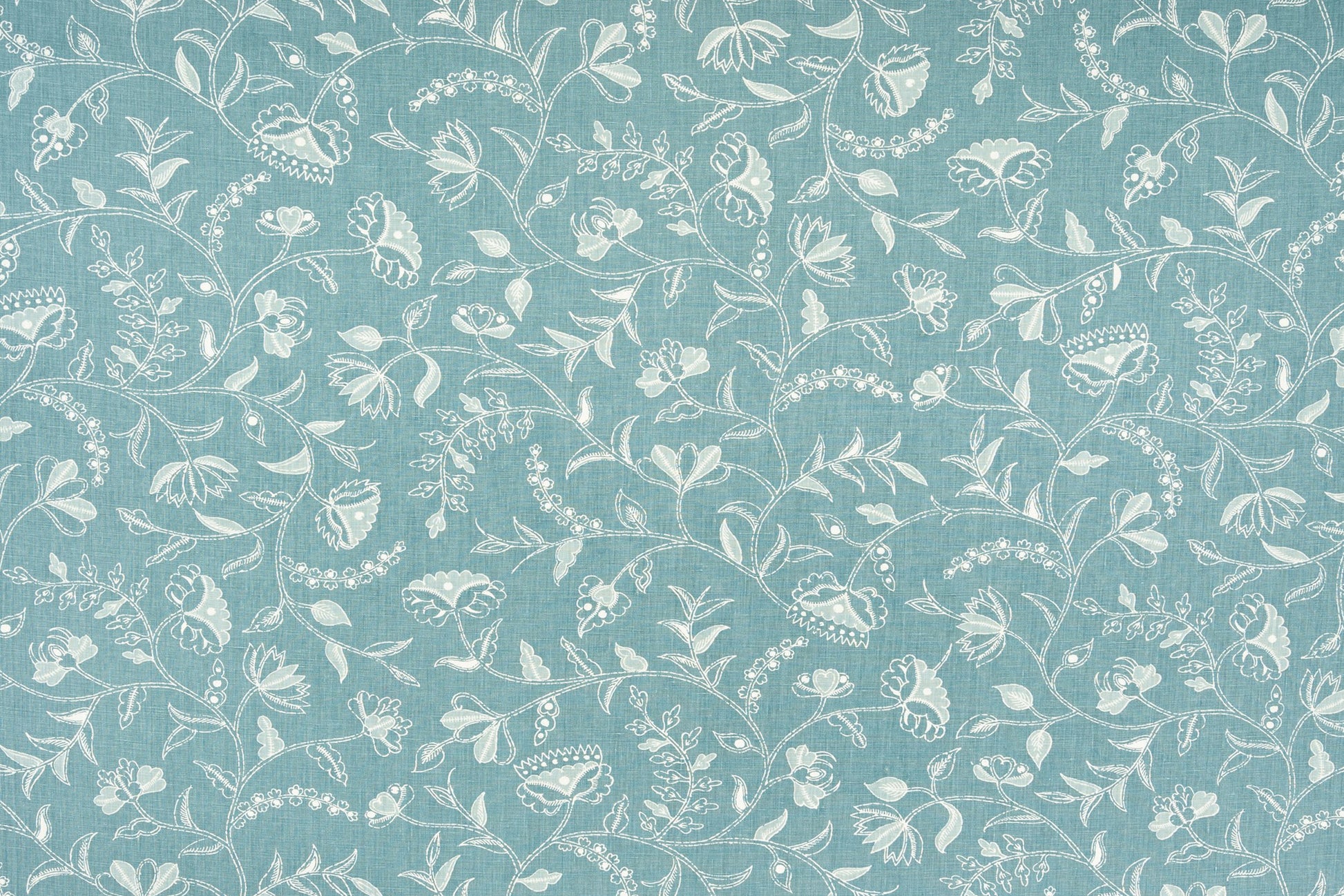 Greta floral linen - Blue colorway repeat