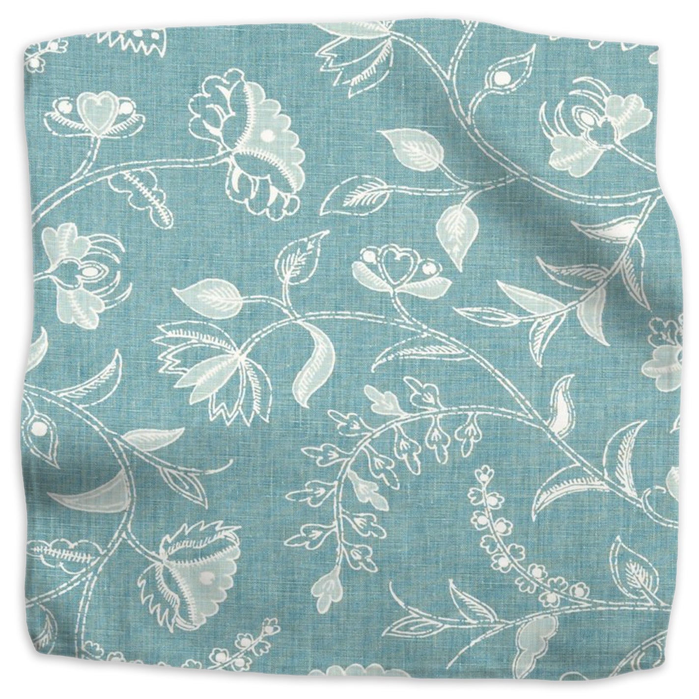 Greta floral linen - Blue colorway swatch