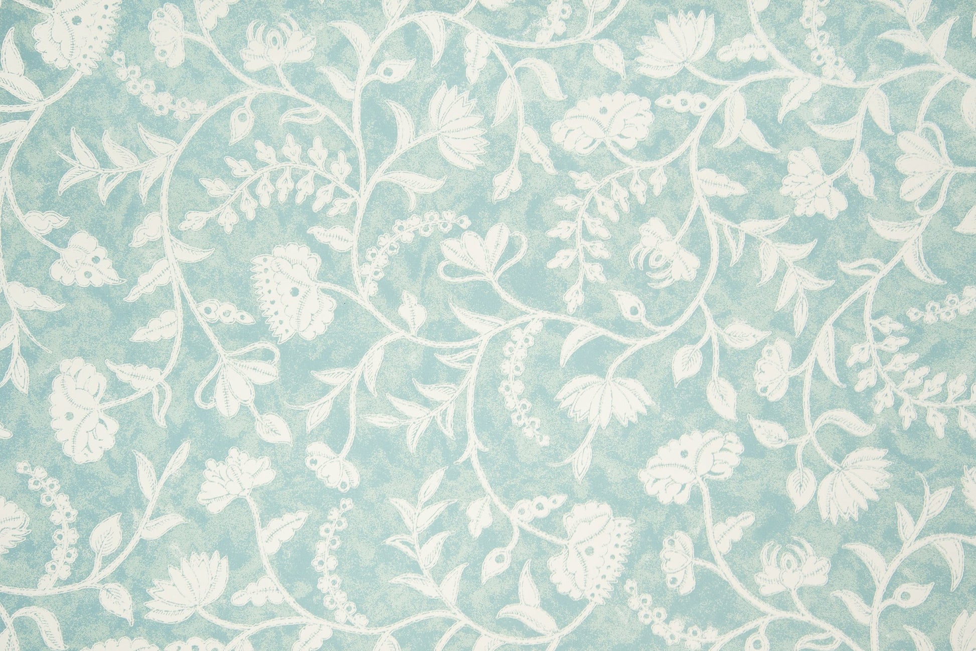 Greta floral wallpaper - Blue colorway repeat