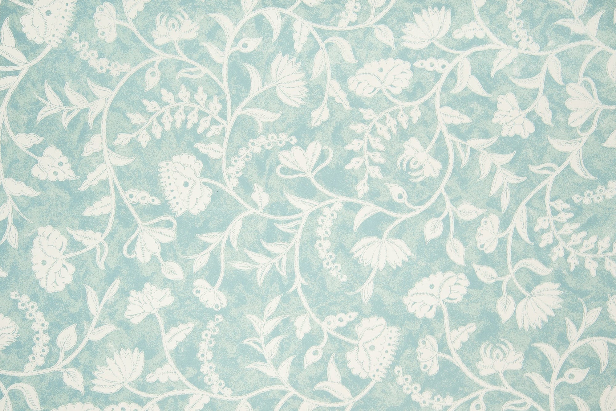 Greta floral wallpaper - Blue colorway repeat