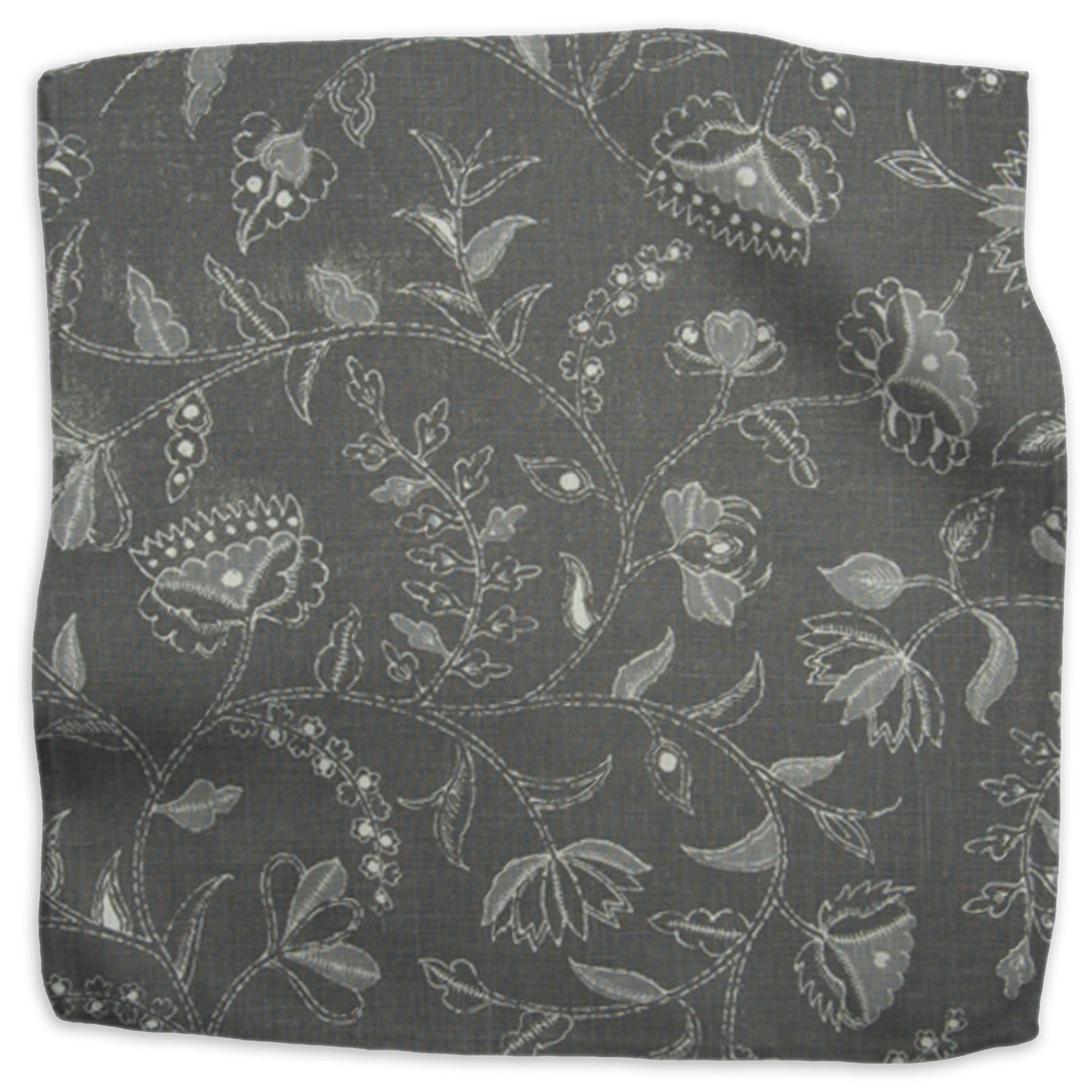 Greta floral linen - Charcoal colorway swatch