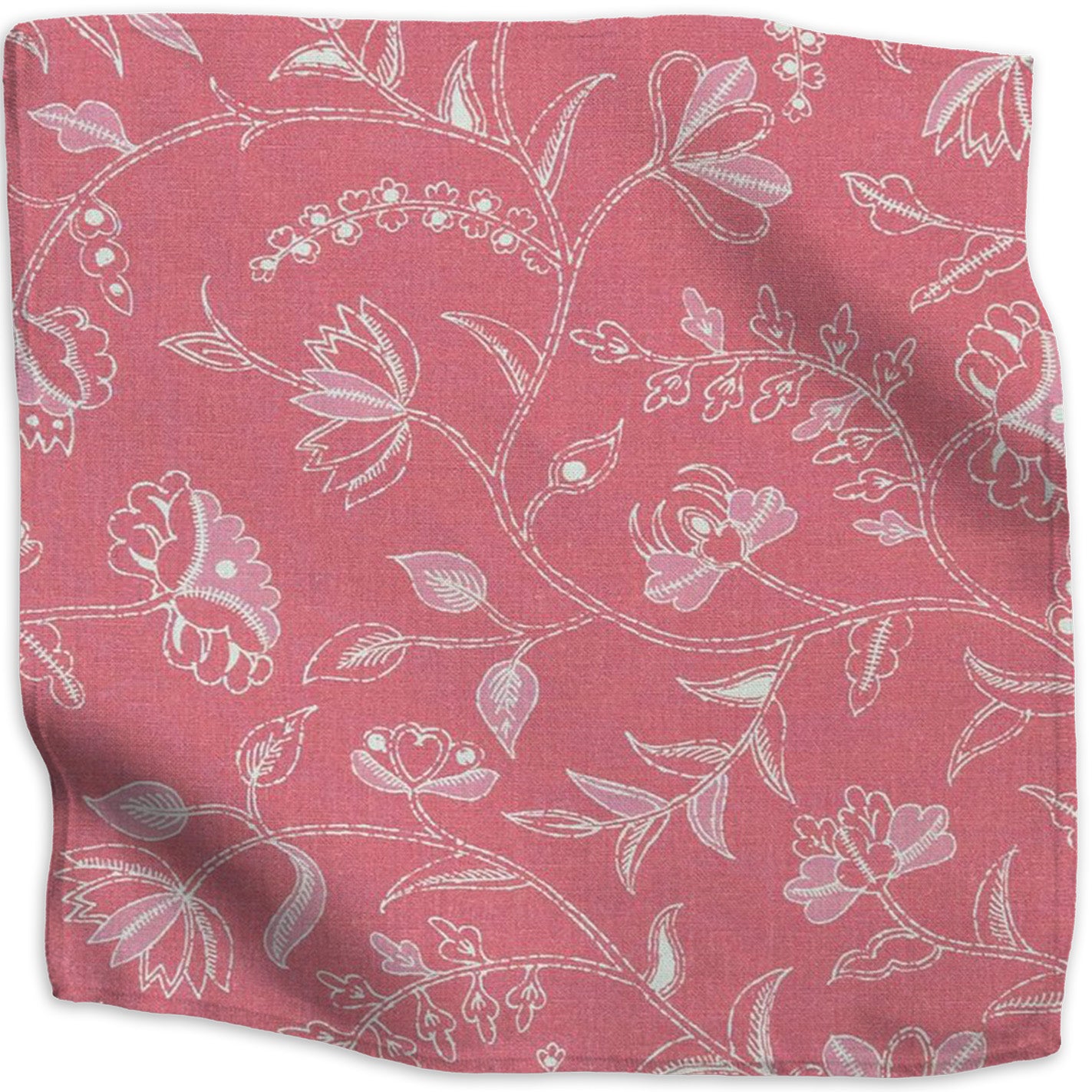 Greta floral linen - Pink colorway swatch