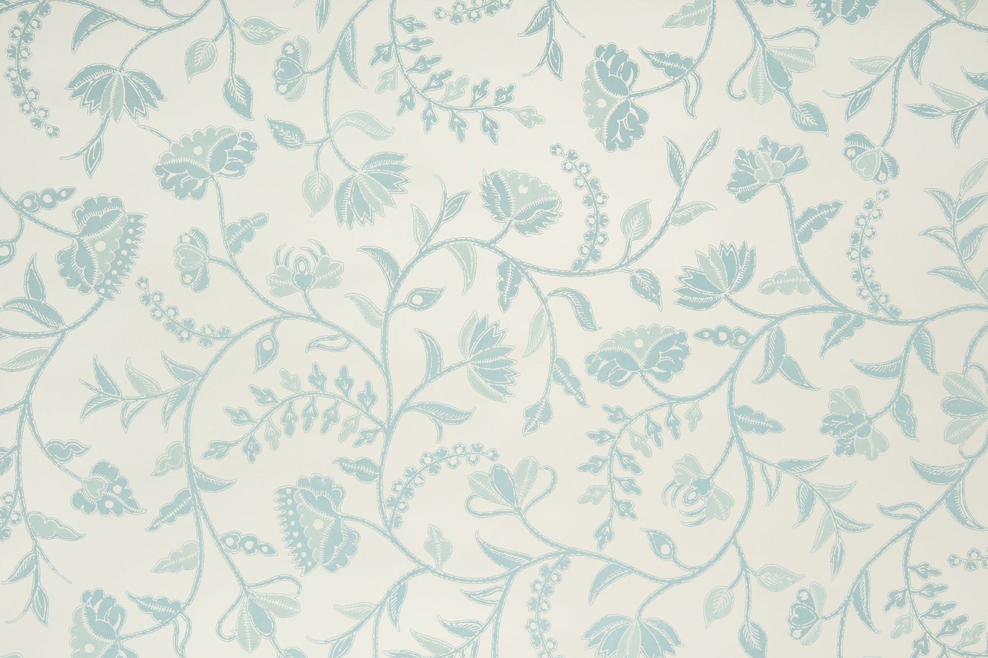 Greta Reverse floral wallpaper - Blue colorway repeat