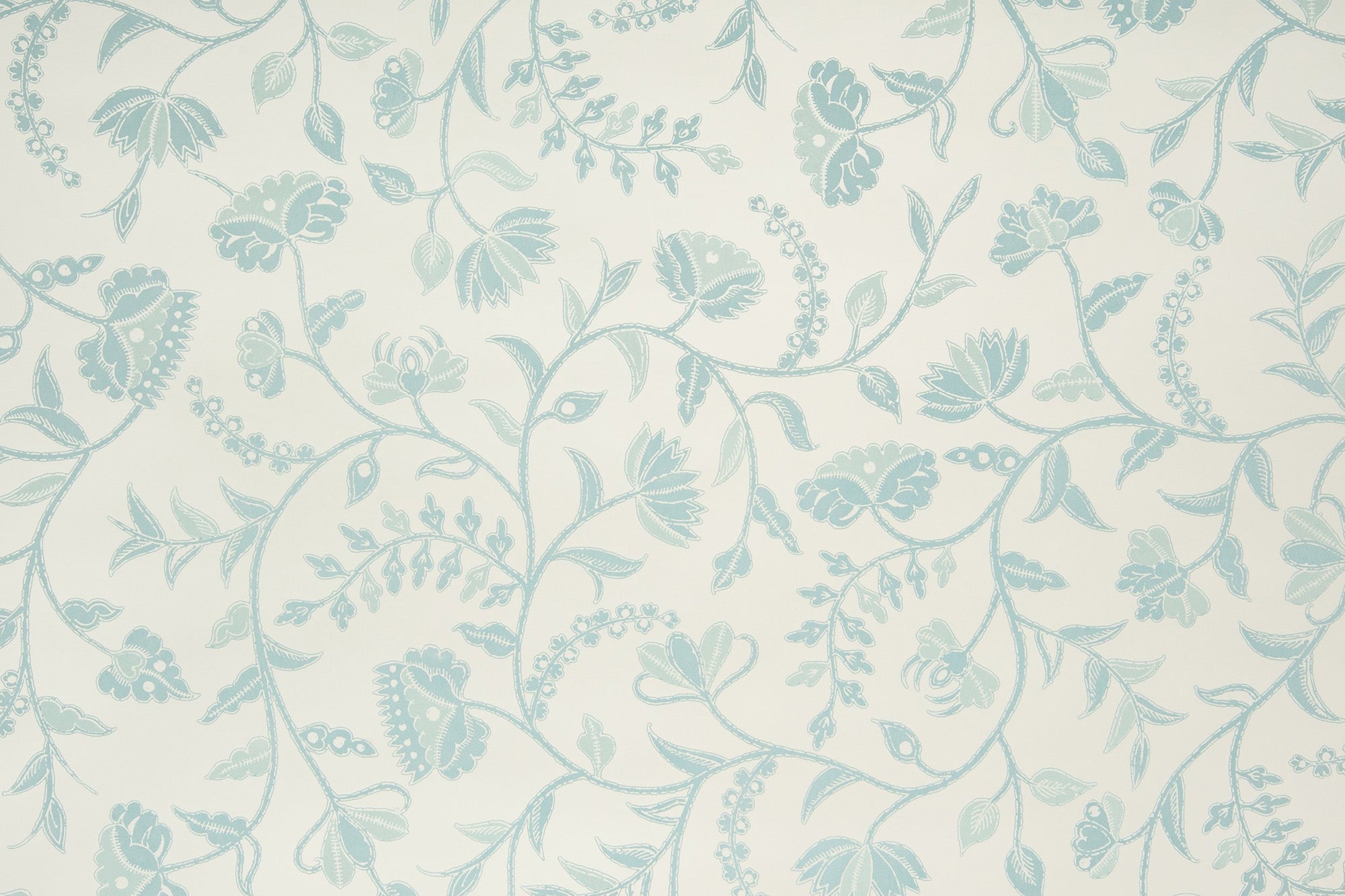 Greta Reverse floral wallpaper - Blue colorway repeat