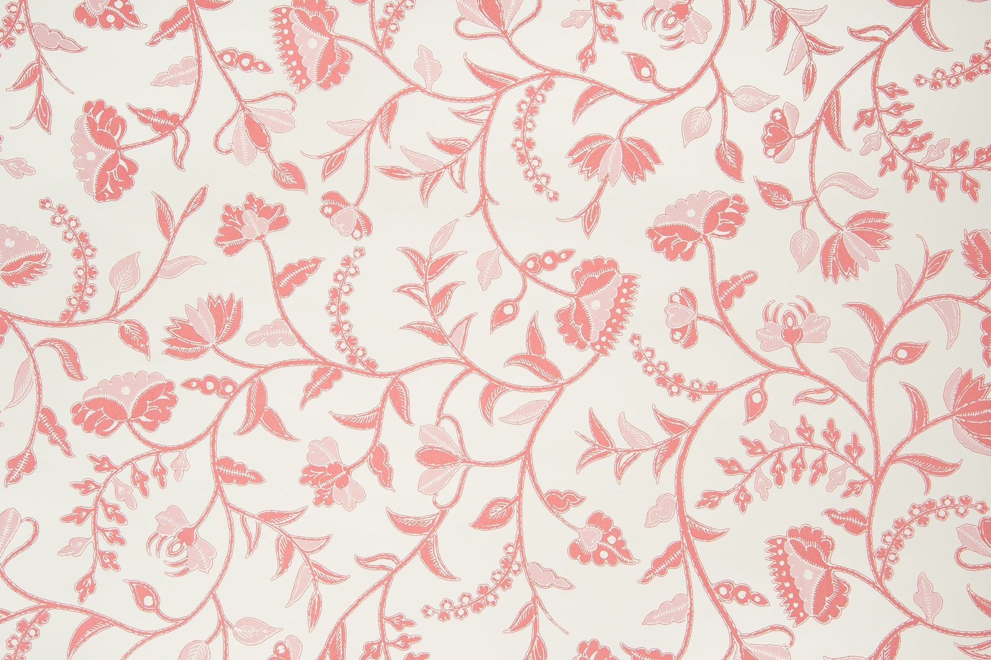Greta Reverse floral wallpaper - Dark Pink colorway repeat