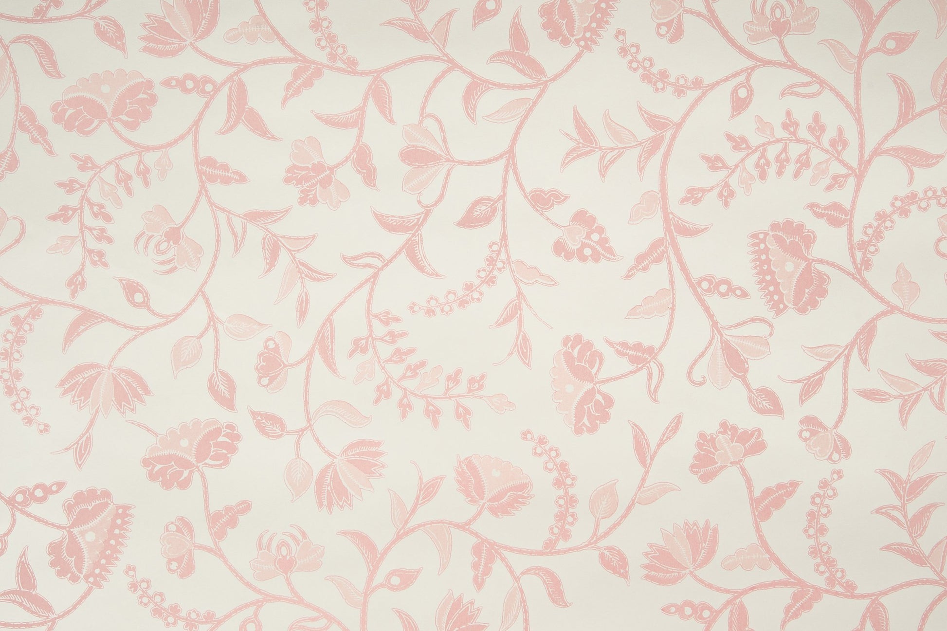 Greta Reverse floral wallpaper - Light Pink colorway repeat