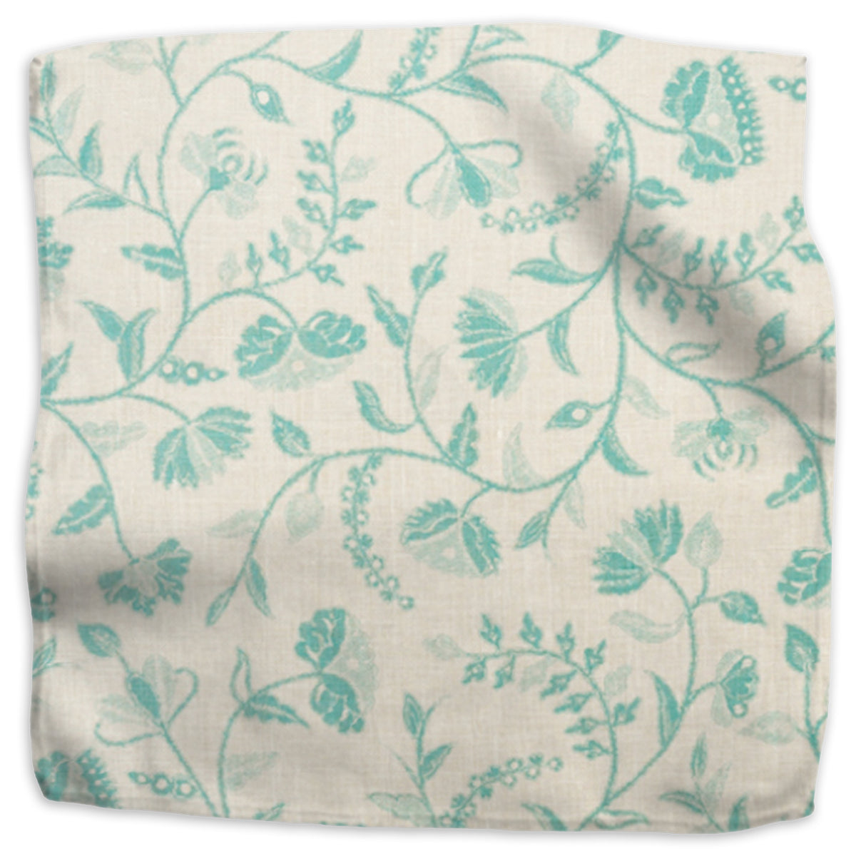 Greta Reverse floral linen - Pistachio Sheer colorway swatch