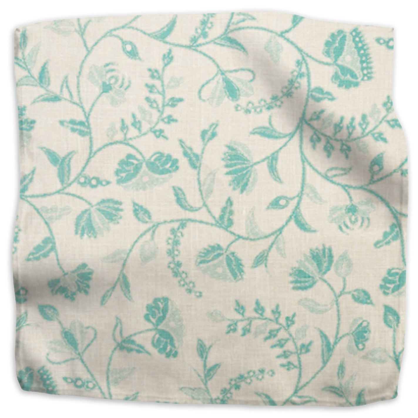 Greta Reverse floral linen - Teal - Sheer colorway swatch