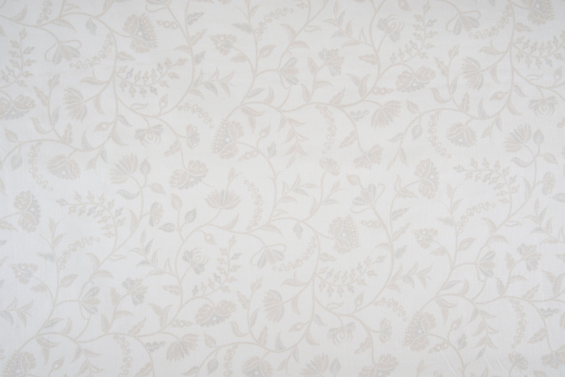 Greta Reverse floral linen - Taupe colorway repeat