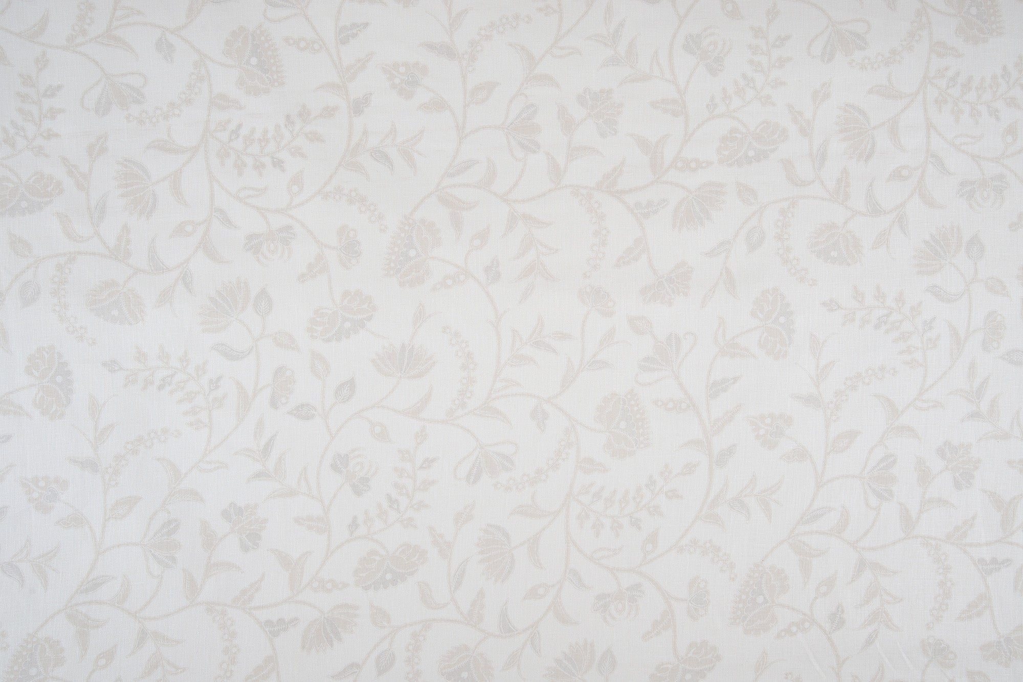 Greta Reverse floral linen - Taupe colorway repeat