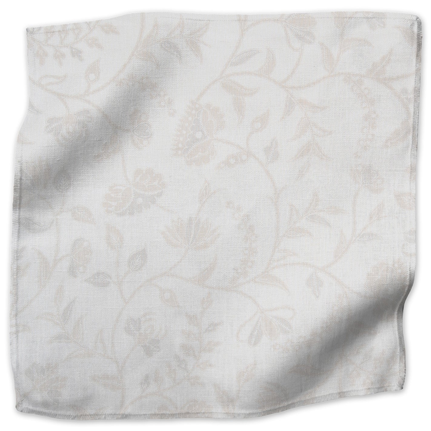 Greta Reverse floral linen - Taupe colorway swatch