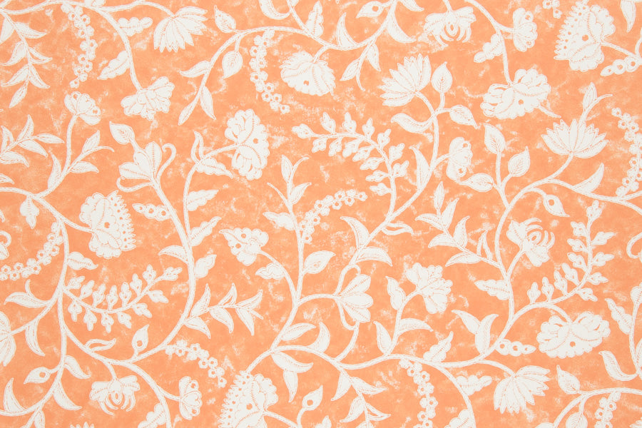 Greta floral wallpaper - Saffron colorway repeat
