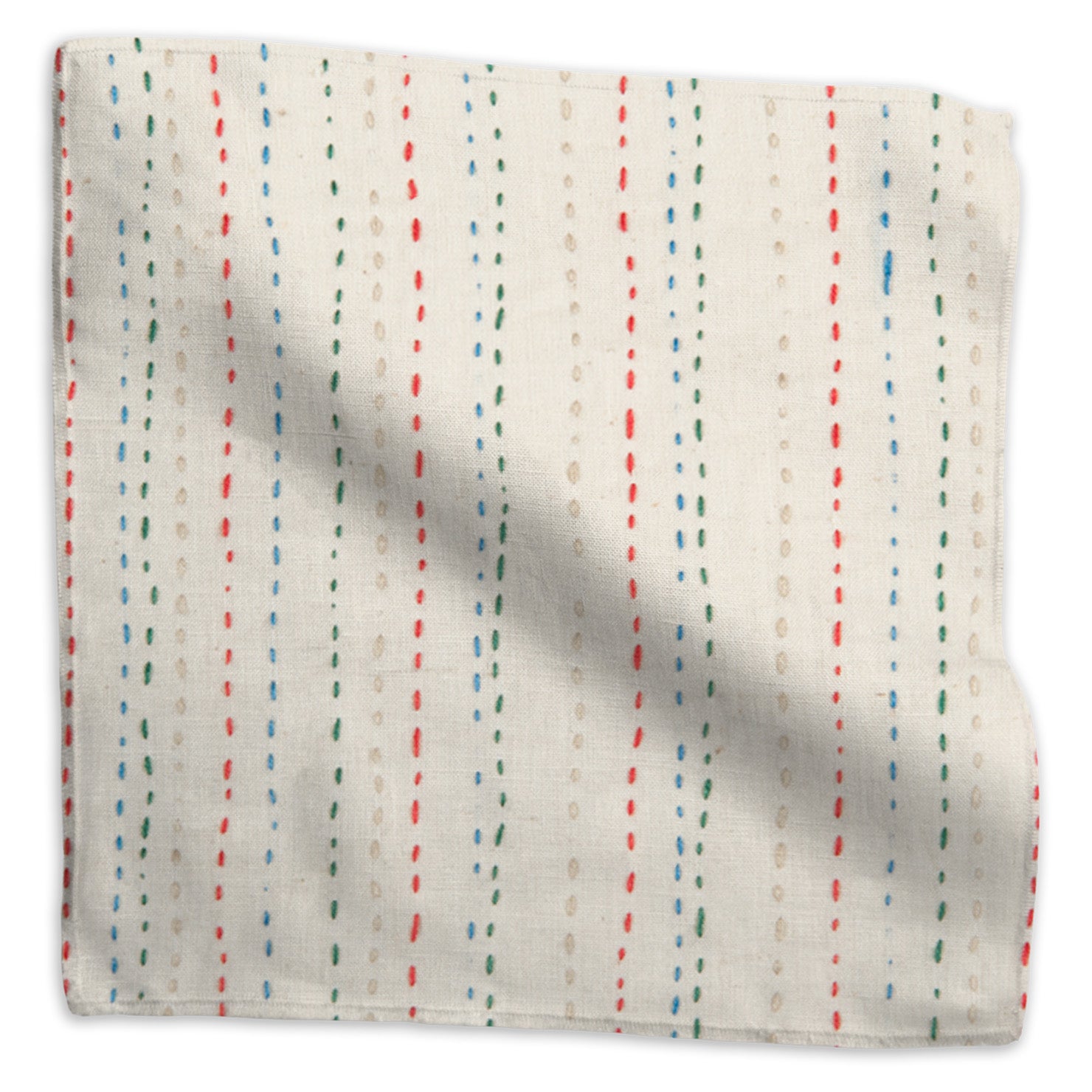 Hand-Stitched dotted cotton - Multi-Color colorway swatch
