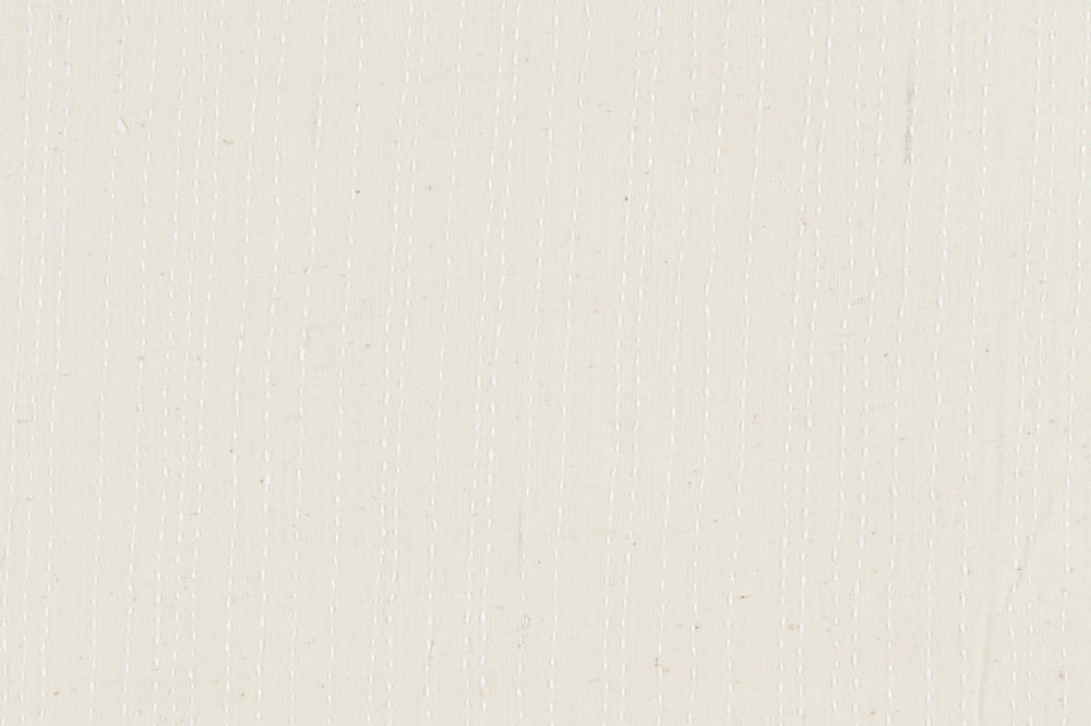 Hand-Stitched dotted cotton - White colorway repeat