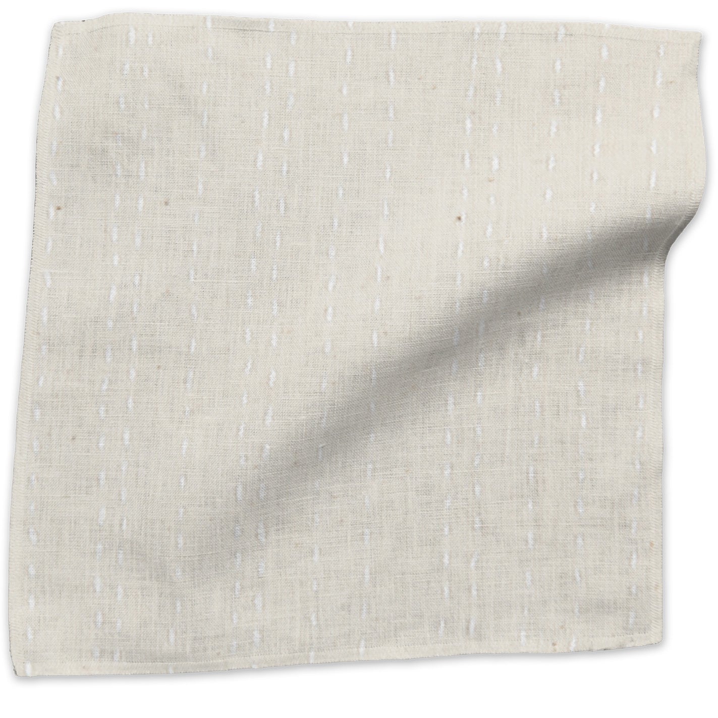 Hand-Stitched dotted cotton - White colorway swatch